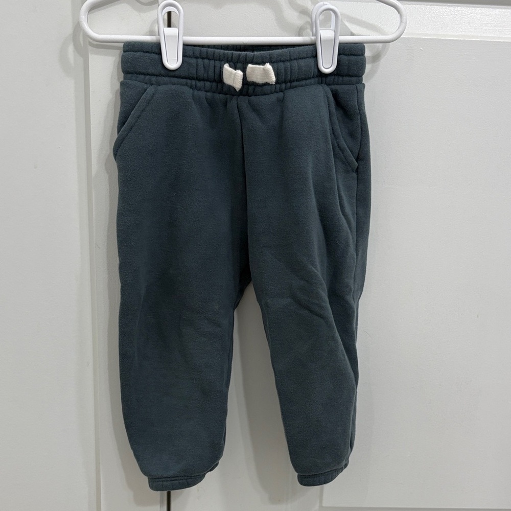 Cozy Toddler Fleece Joggers - Dusty Blue/Teal